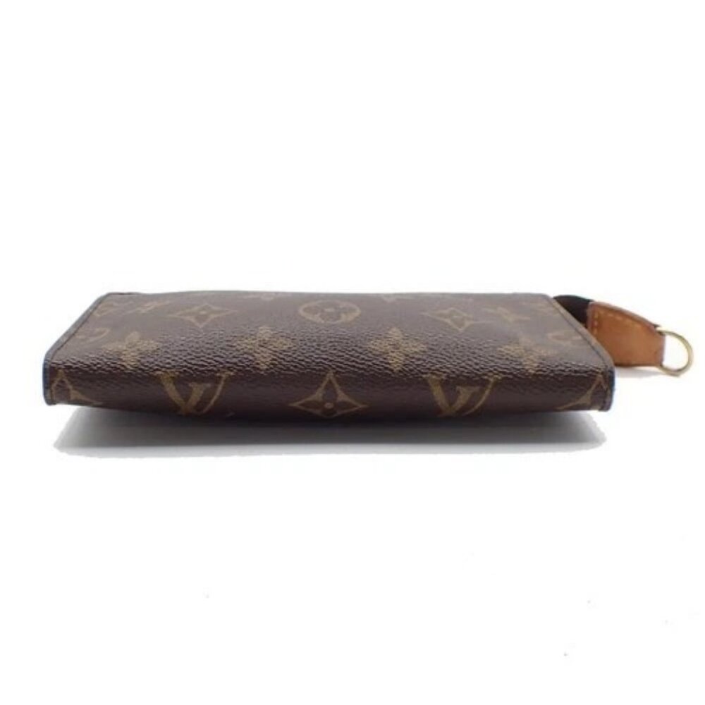 LOUIS VUITTON Logo BUCKET PM Pouch Bag Monogram Leather Brown France 60KB735 - Picture 6 of 14